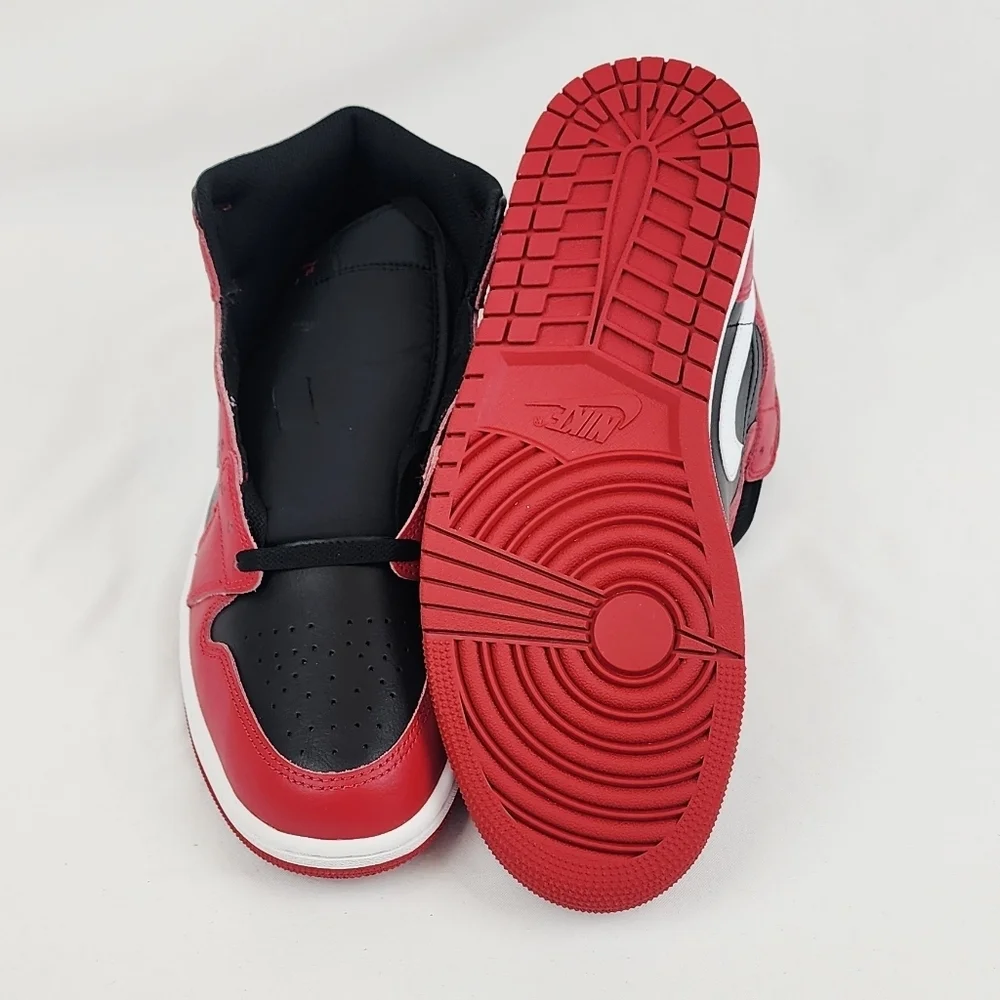 Air Jordan 1 Mid Sneakers Black/Gym Red/White